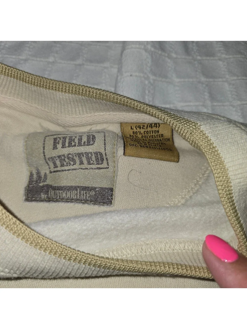 Vintage 90s Field Tested Outdoor Life Sweatshirt L Cream Black Lab Duck Gorpcore
